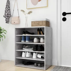 vidaXL Schuhschrank Betongrau 60x35x70 cm Holzwerkstoff