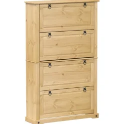 vidaXL Schuhschrank Corona 99x32x163,5 cm Massivholz Kiefer