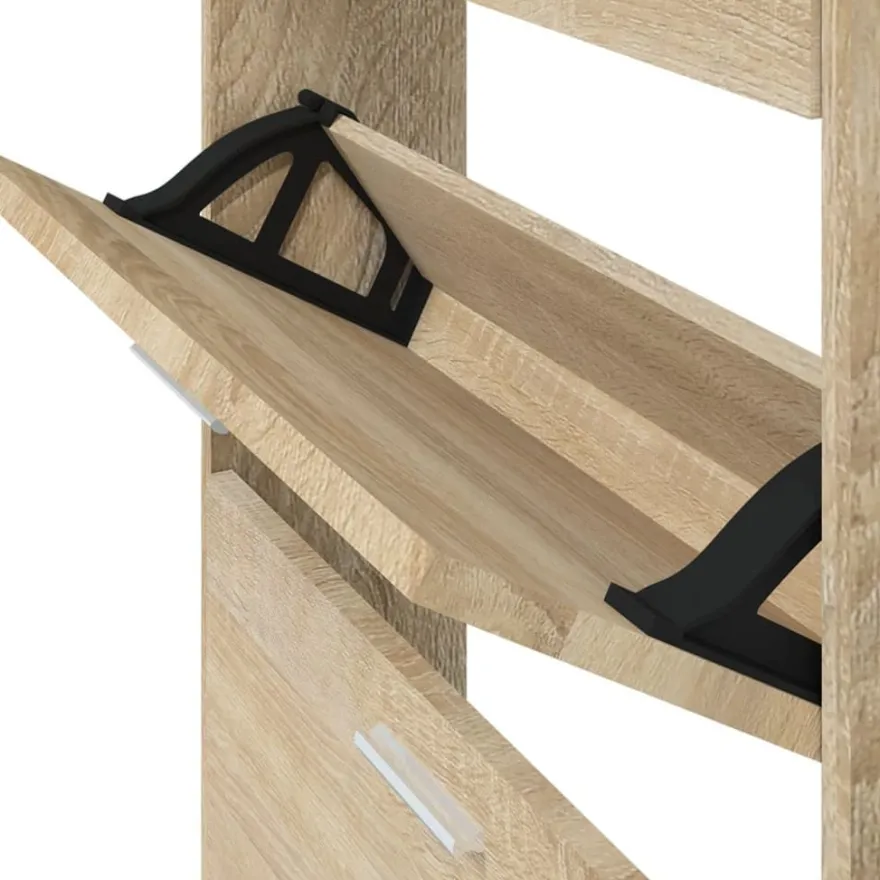 vidaXL Schuhschrank Eichen-Optik 59x17x150 cm Holzwerkstoff