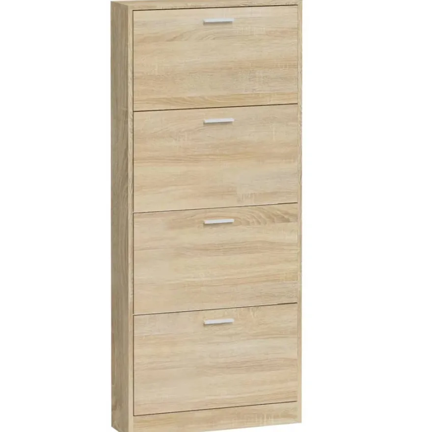 vidaXL Schuhschrank Eichen-Optik 59x17x150 cm Holzwerkstoff