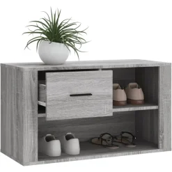 vidaXL Schuhschrank Grau Sonoma 80x35x45 cm Holzwerkstoff