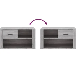 vidaXL Schuhschrank Grau Sonoma 80x35x45 cm Holzwerkstoff