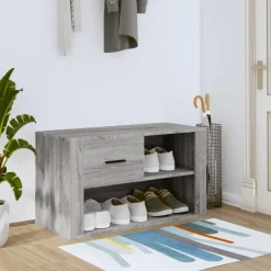 vidaXL Schuhschrank Grau Sonoma 80x35x45 cm Holzwerkstoff