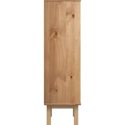 vidaXL Schuhschrank OTTA mit 3 Schubladen Braun&Weiß Massivholz Kiefer