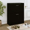vidaXL Schuhschrank Schwarz 63x24x81 cm Holzwerkstoff