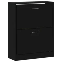 vidaXL Schuhschrank Schwarz 63x24x81 cm Holzwerkstoff
