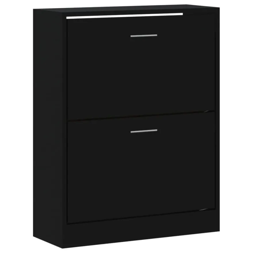 vidaXL Schuhschrank Schwarz 63x24x81 cm Holzwerkstoff