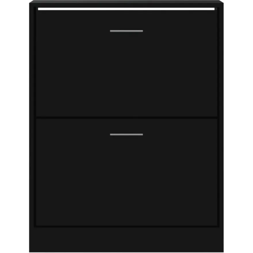 vidaXL Schuhschrank Schwarz 63x24x81 cm Holzwerkstoff