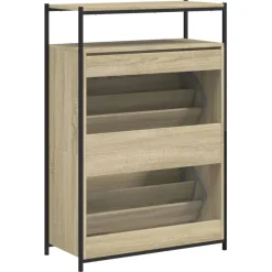 vidaXL Schuhschrank Sonoma-Eiche 75x34x112 cm Holzwerkstoff