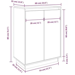 vidaXL Schuhschrank Weiß 60x35x80 cm Massivholz Kiefer
