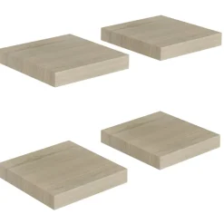 vidaXL Schwebende Wandregale 4 Stk. Eichefarben 23x23,5x3,8cm MDF