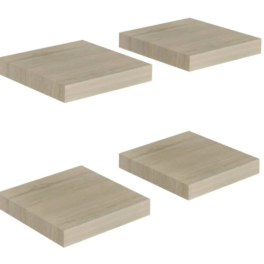 vidaXL Schwebende Wandregale 4 Stk. Eichefarben 23x23,5x3,8cm MDF
