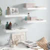 vidaXL Schweberegale 4 Stk. Hochglanz-Weiß 50x23x3,8 cm MDF