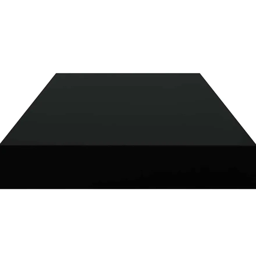 vidaXL Schweberegale 4 Stk. Schwarz 50x23x3,8 cm MDF
