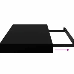 vidaXL Schweberegale 4 Stk. Schwarz 50x23x3,8 cm MDF