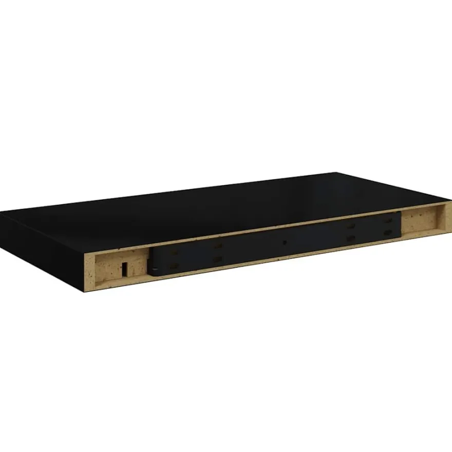 vidaXL Schweberegale 4 Stk. Schwarz 50x23x3,8 cm MDF