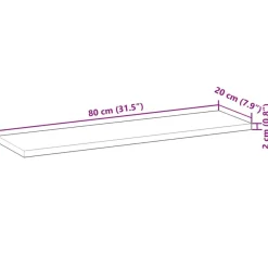 vidaXL Schweberegale 3 Stk. 80x20x2 cm Massivholz Akazie Ölbehandelt
