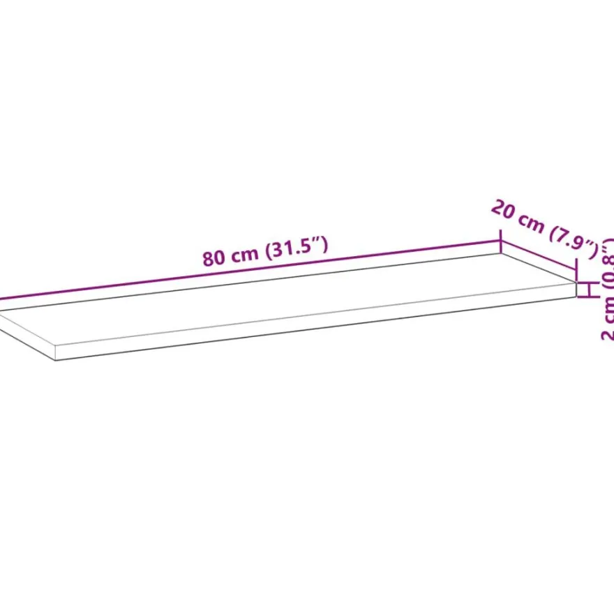 vidaXL Schweberegale 3 Stk. 80x20x2 cm Massivholz Akazie Ölbehandelt