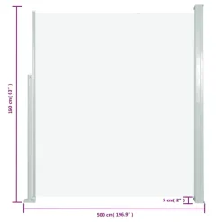vidaXL Seitenmarkise Ausziehbar 160x500 cm Creme