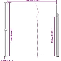 vidaXL Seitenmarkise Ausziehbar Anthrazit 220x500 cm