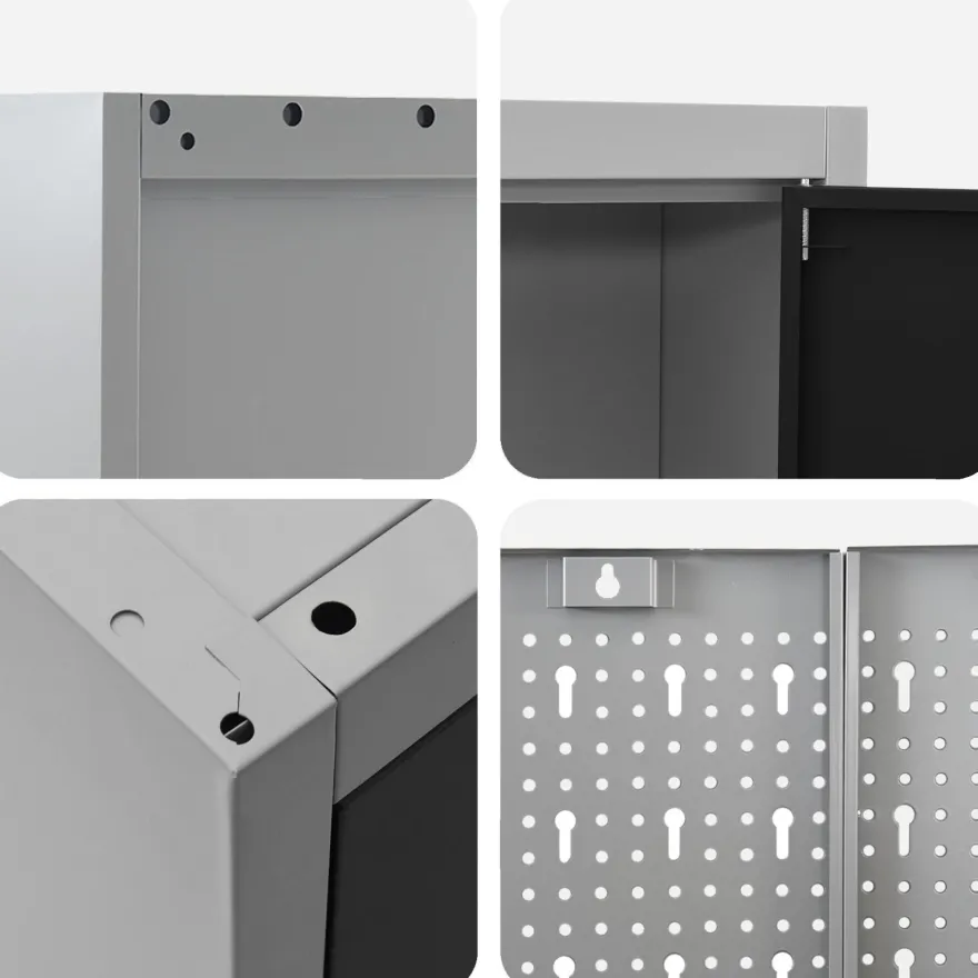vidaXL Set von 4 Schwarz Stahl Mittel Höhenverstellbar
