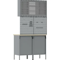 vidaXL Set von 4 Schwarz Stahl Mittel Höhenverstellbar