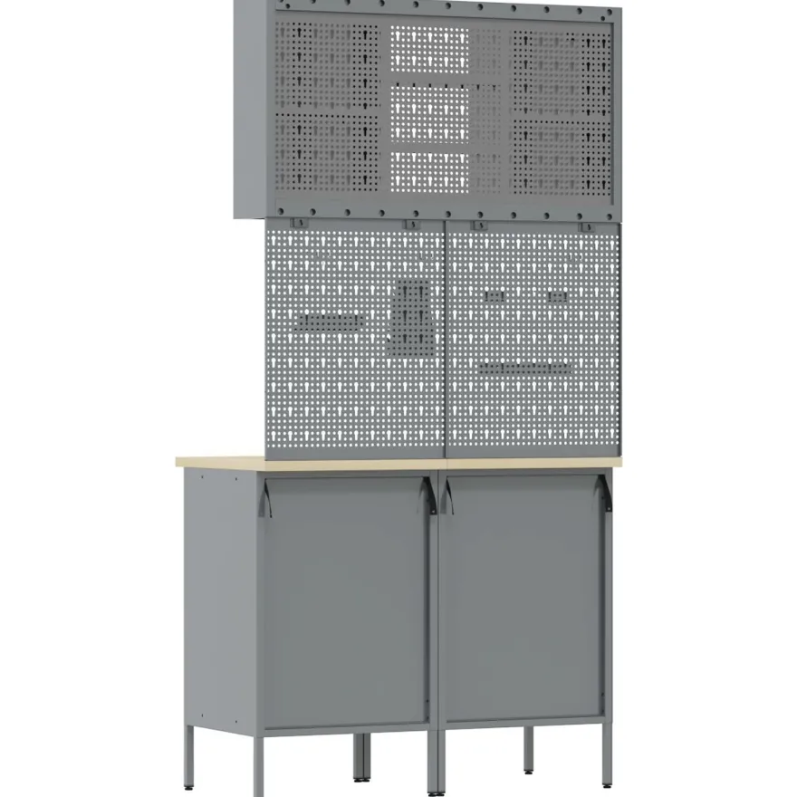vidaXL Set von 4 Schwarz Stahl Mittel Höhenverstellbar