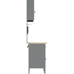 vidaXL Set von 4 Schwarz Stahl Mittel Höhenverstellbar