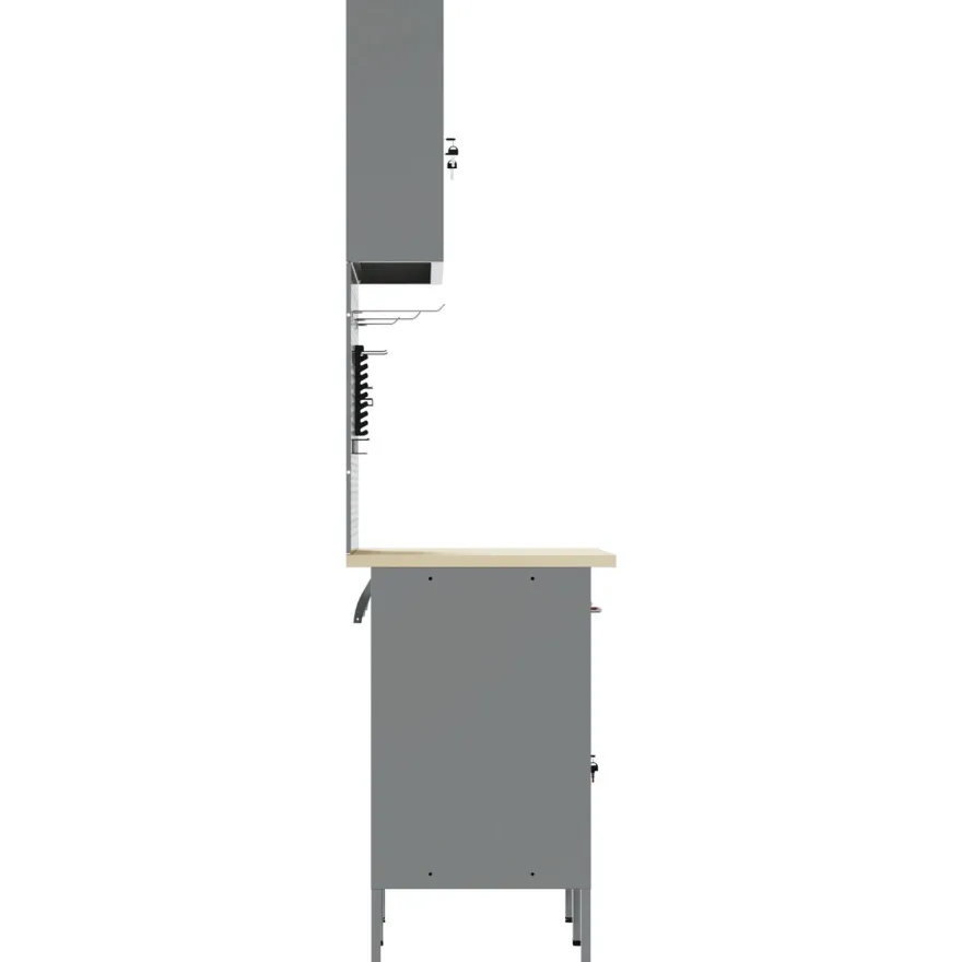 vidaXL Set von 4 Schwarz Stahl Mittel Höhenverstellbar