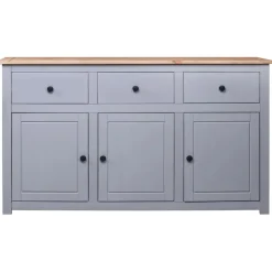 vidaXL Sideboard Grau 135x40x80 cm Kiefernholz Panama