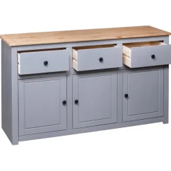 vidaXL Sideboard Grau 135x40x80 cm Kiefernholz Panama