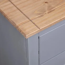vidaXL Sideboard Grau 135x40x80 cm Kiefernholz Panama