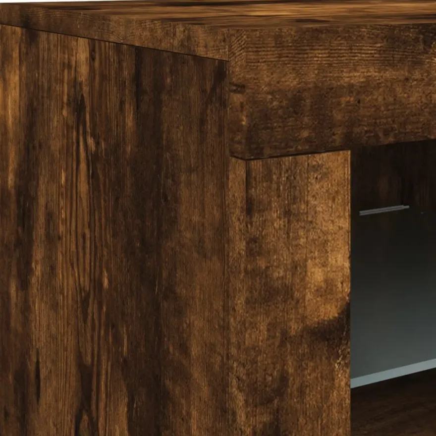 vidaXL Sideboard mit LED-Leuchten Räuchereiche 283x37x67 cm