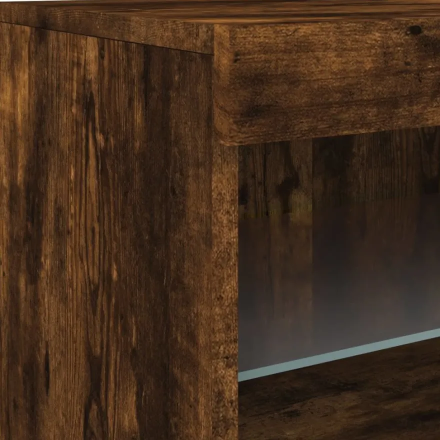 vidaXL Sideboard mit LED-Leuchten Räuchereiche 283x37x67 cm