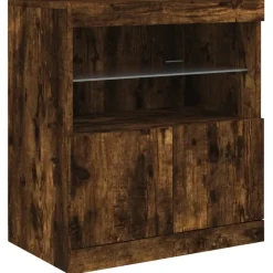 vidaXL Sideboard mit LED-Leuchten Räuchereiche 283x37x67 cm