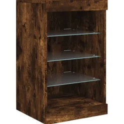 vidaXL Sideboard mit LED-Leuchten Räuchereiche 283x37x67 cm