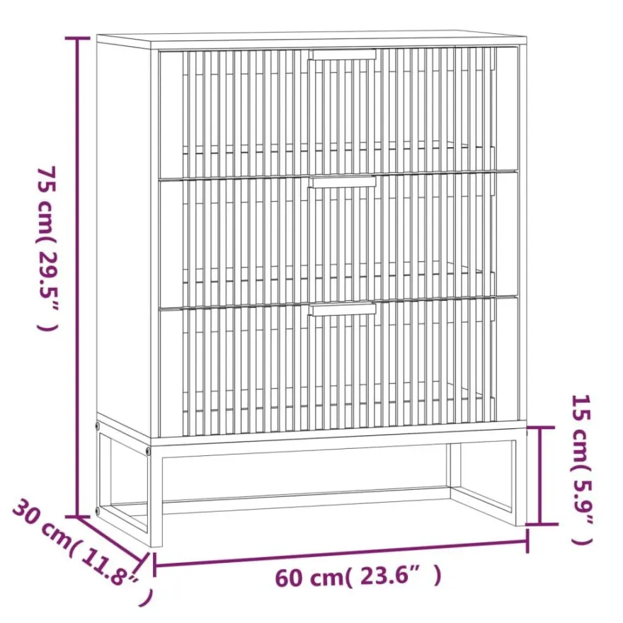 vidaXL Sideboard Weiß 60x30x75 cm Holzwerkstoff