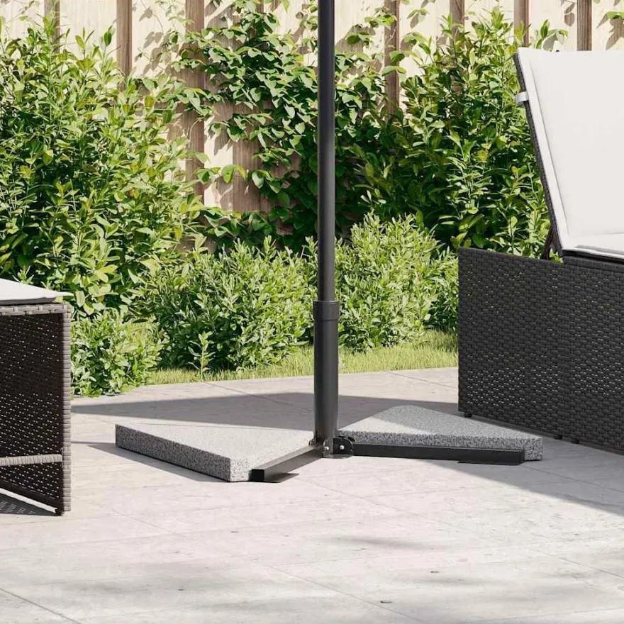 vidaXL Sonnenschirm-Gewichtsplatten 2 Stk. Grau Granit Dreieckig 14 kg