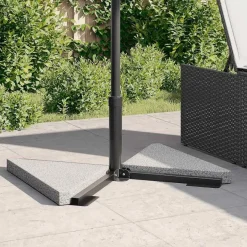 vidaXL Sonnenschirm-Gewichtsplatten 2 Stk. Grau Granit Dreieckig 14 kg