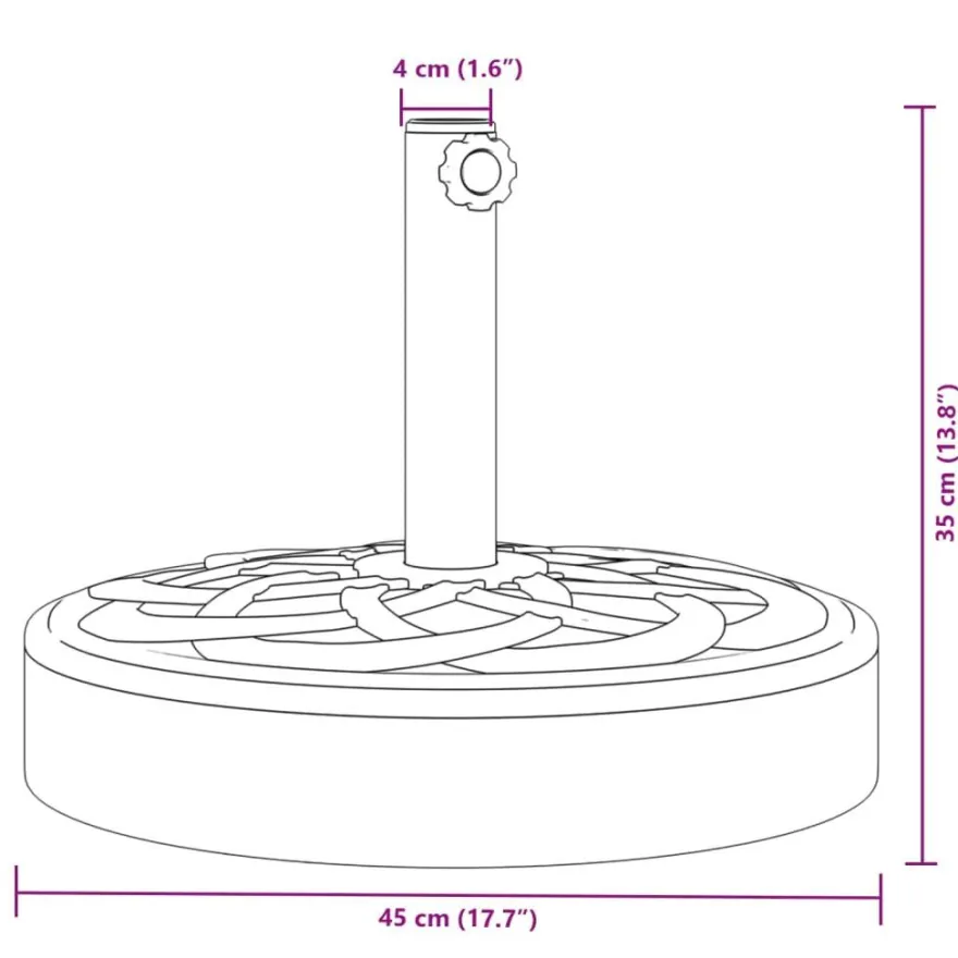 vidaXL Sonnenschirmständer für Ø38/48 mm Mast 25 kg Rund