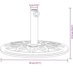 vidaXL Sonnenschirmständer für Ø38/48 mm Mast 12 kg Rund