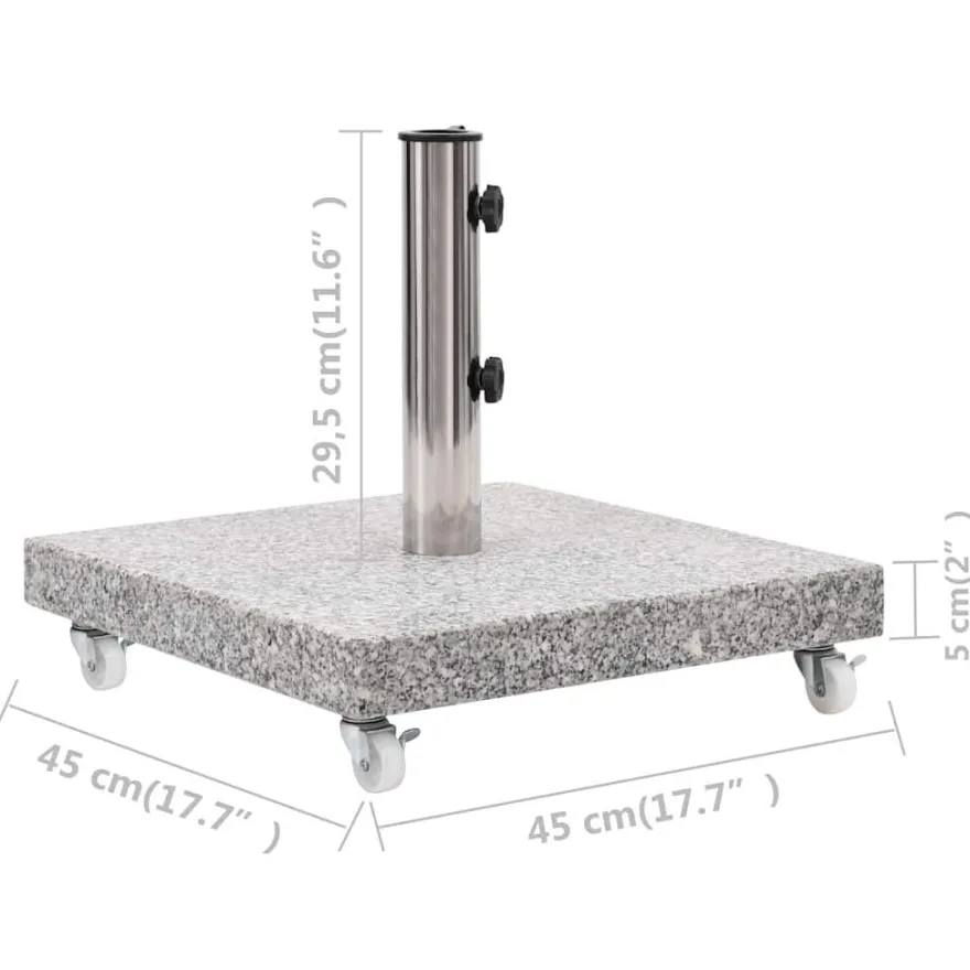 vidaXL Sonnenschirmständer Granit 30 kg Quadrat Grau