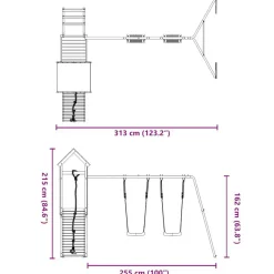 vidaXL Spielturm Massivholz Douglasie