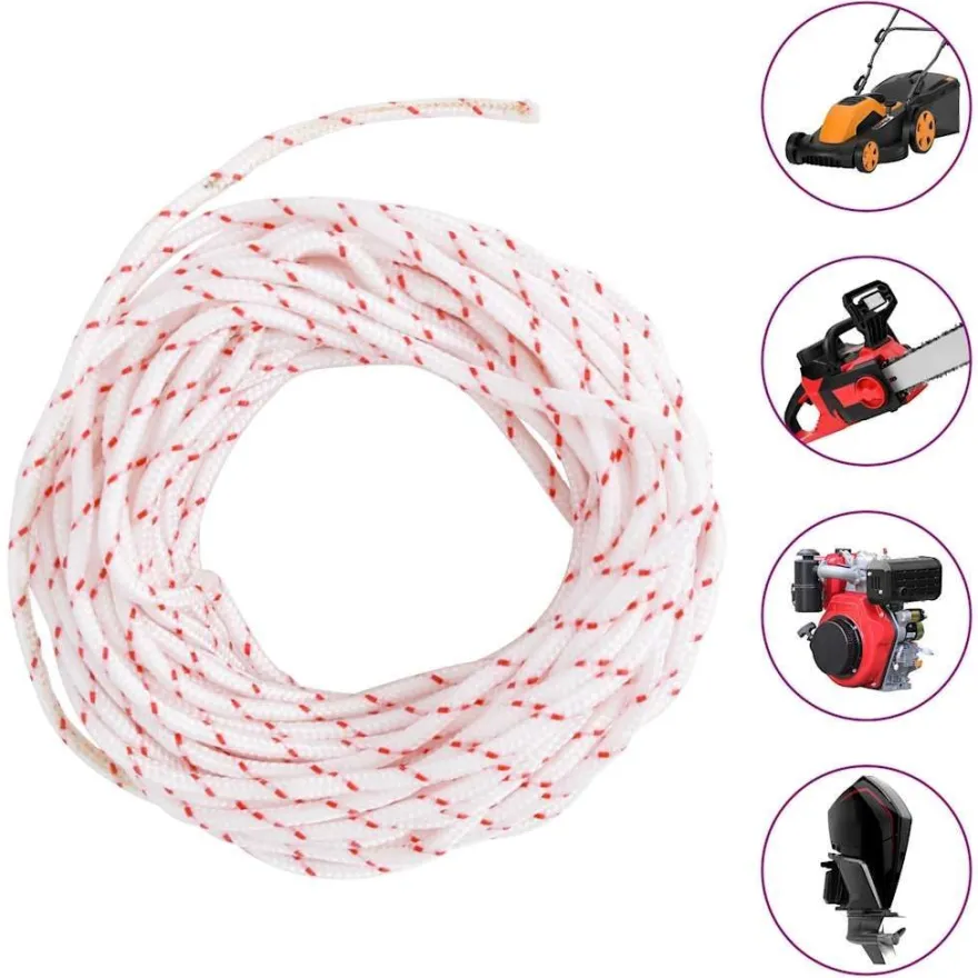 vidaXL Starterseil Weiß und Rot Ø3 mm 10 m Nylon