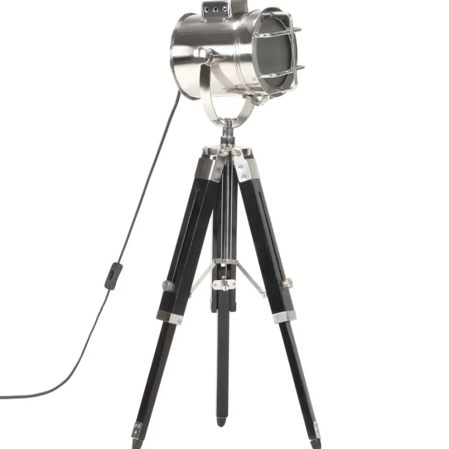 vidaXL Stativlampe Schwarz Mango Massivholz 69 cm
