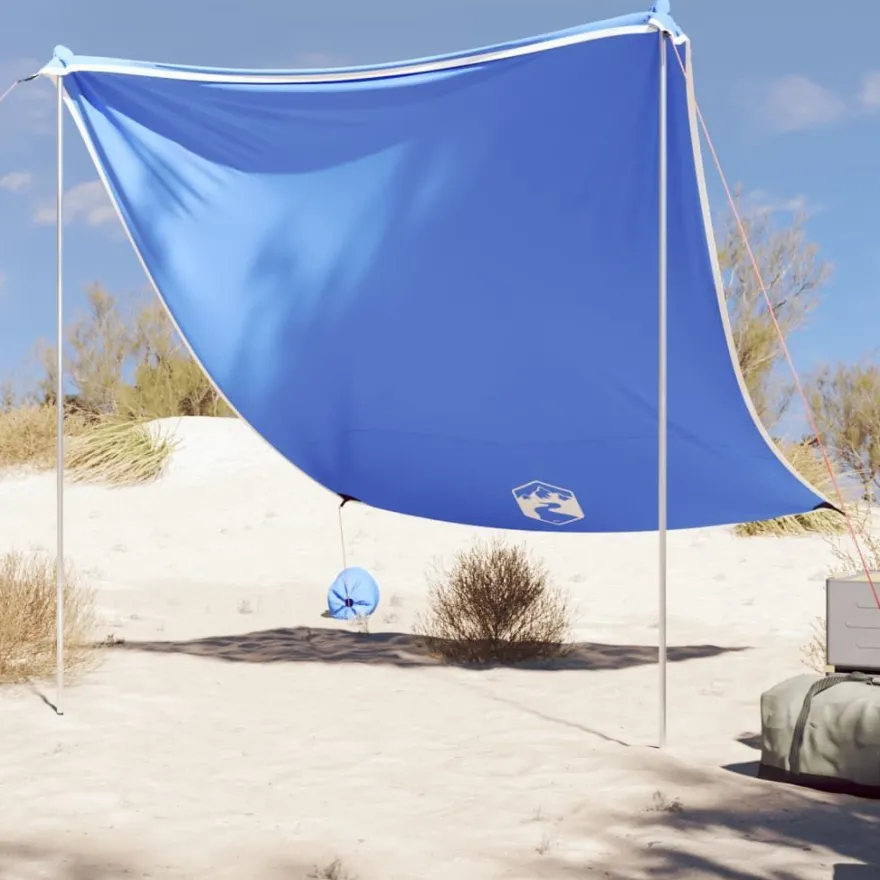 vidaXL Strand-Schattenzelt mit Sandsäcken Blau 214x236 cm