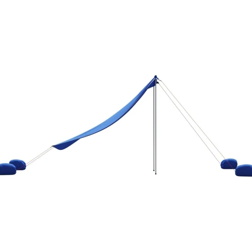 vidaXL Strand-Schattenzelt mit Sandsäcken Blau 214x236 cm
