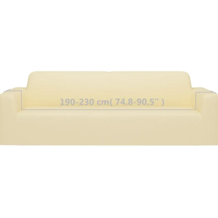 vidaXL Stretch Sofahusse 3-Sitzer Creme Polyester-Jersey