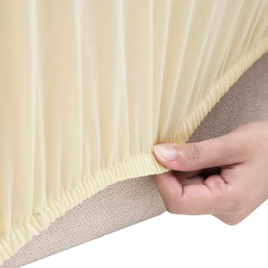 vidaXL Stretch Sofahusse 3-Sitzer Creme Polyester-Jersey