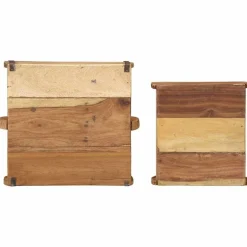 vidaXL Tablett 2 pcs Braun 29 x 31 x 10 cm Massives upgecyceltes Holz